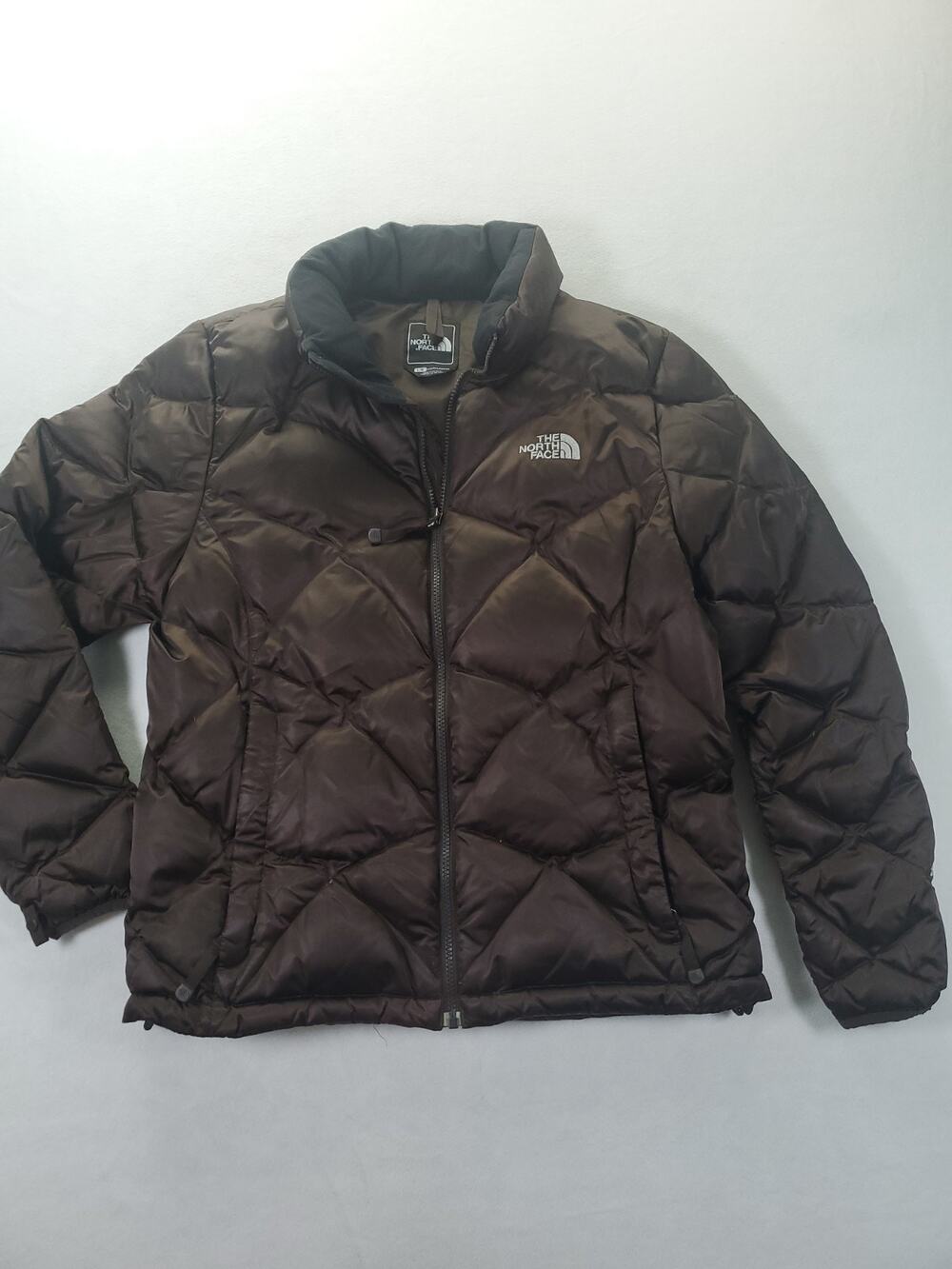 The North Face Jacket Womens Medium Brown 550 Down Puffer Quilted Full Zip Warm